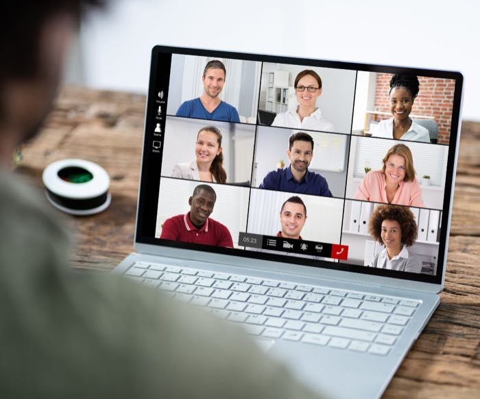 People gathering in a live online conversation